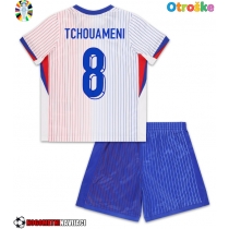 Otroške Nogometnih dresov Francija Aurelien Tchouameni #8 Gostujoči EP 2024 Kratki rokavi (+ hlače)